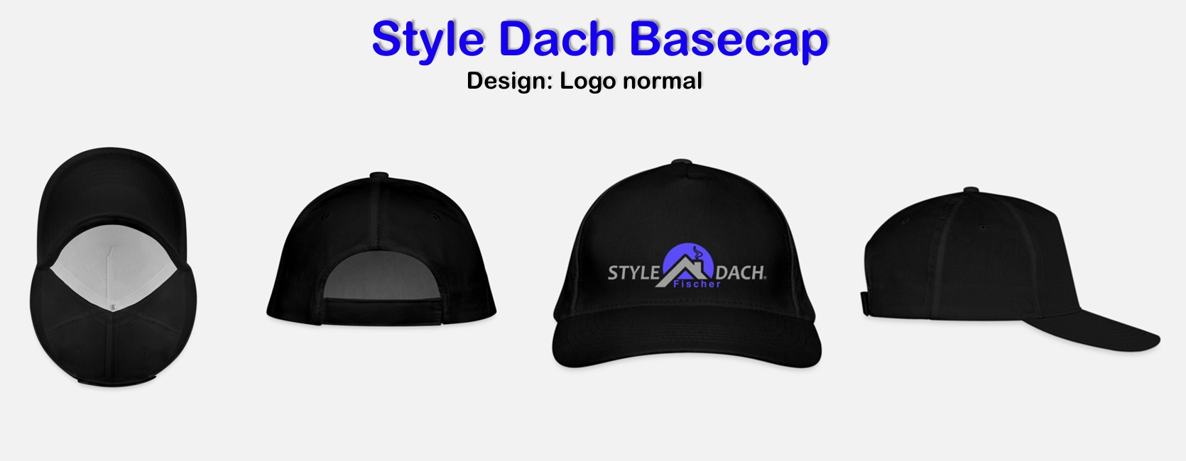 Basecap in schwarz mit Style Dach Logo