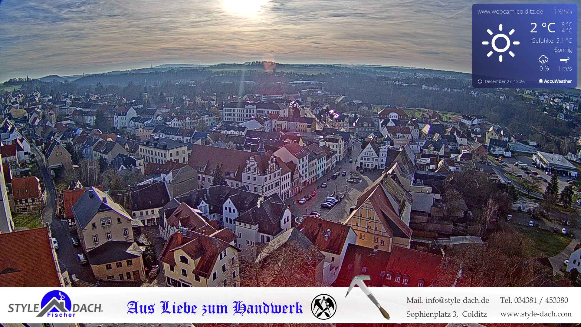 Webcam auf Schloss Colditz - Stadt Colditz Wettercam